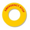 英文安全标识牌 设备警示标贴 紧急停止 圆形 EL-K011