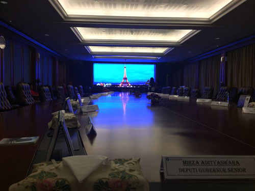 艾比森小间距A1.6入驻印尼央行主会议室用于播放全国经济会议