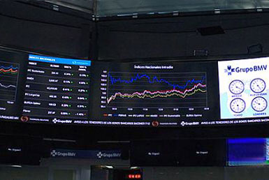 墨西哥证券交易所安装拉美最大LED显示墙