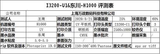 2020爱普生打印头在中国之五 爱普生I3200-U1&东川品牌FB型号测试报告