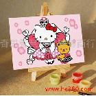 数字油画/DIY手绘儿童卡通数字画/配颜料 10*15cm KT猫与小熊1367