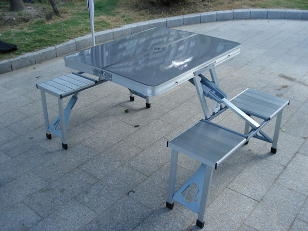 铝合金连体桌椅展览展示器材