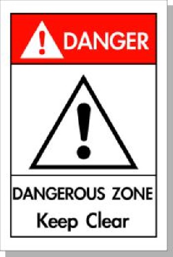 国际标准艾瑞达DAZ-L004安全标识牌 英文警示标志 设备危险区域标签
