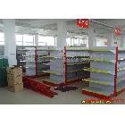 山东鑫鑫商业备大量双面超市货架、木质货架、促销台、收银台
