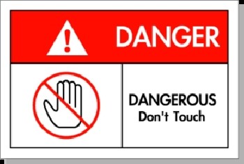 国际标准 艾瑞达DNT-M010安全标识牌/标示贴 危险注意禁止触碰 英文警告标贴